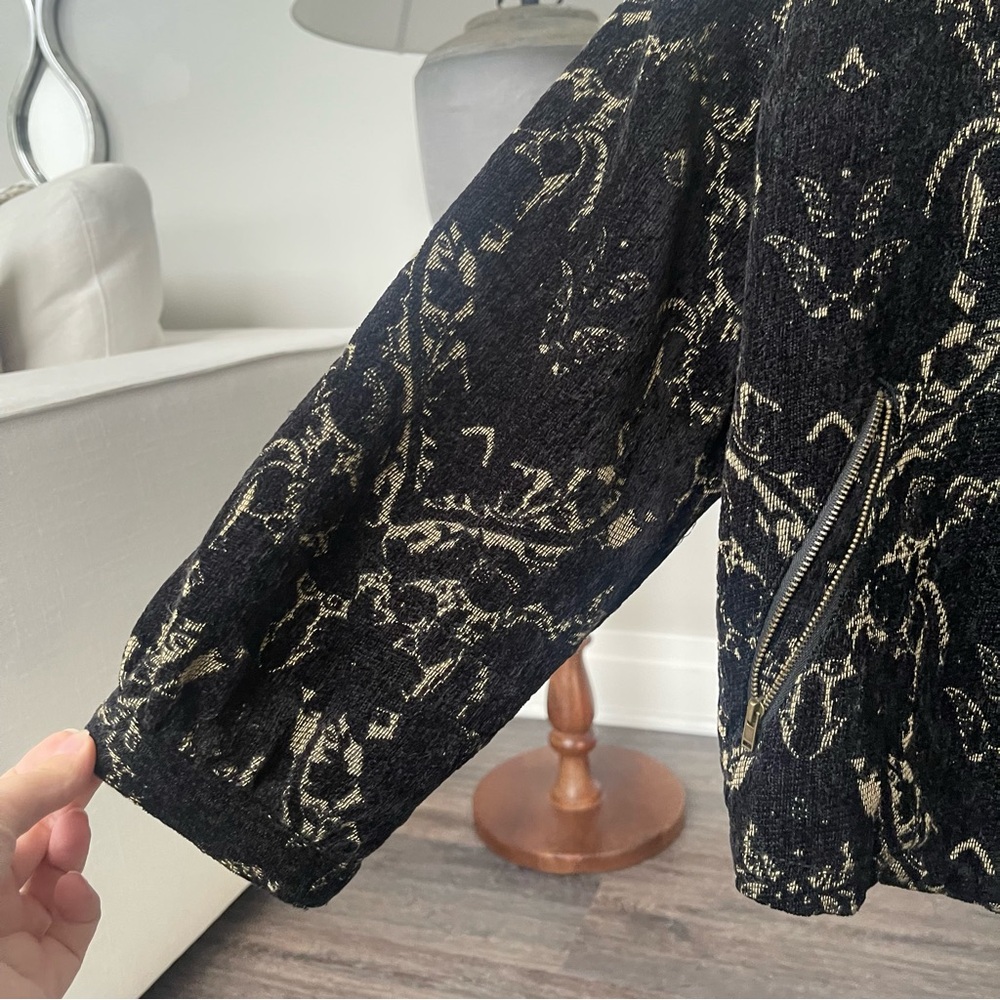 Free People | Brocade Tapestry Asymmetrical Zip Moto Style Jacket - Picture 4 of 12